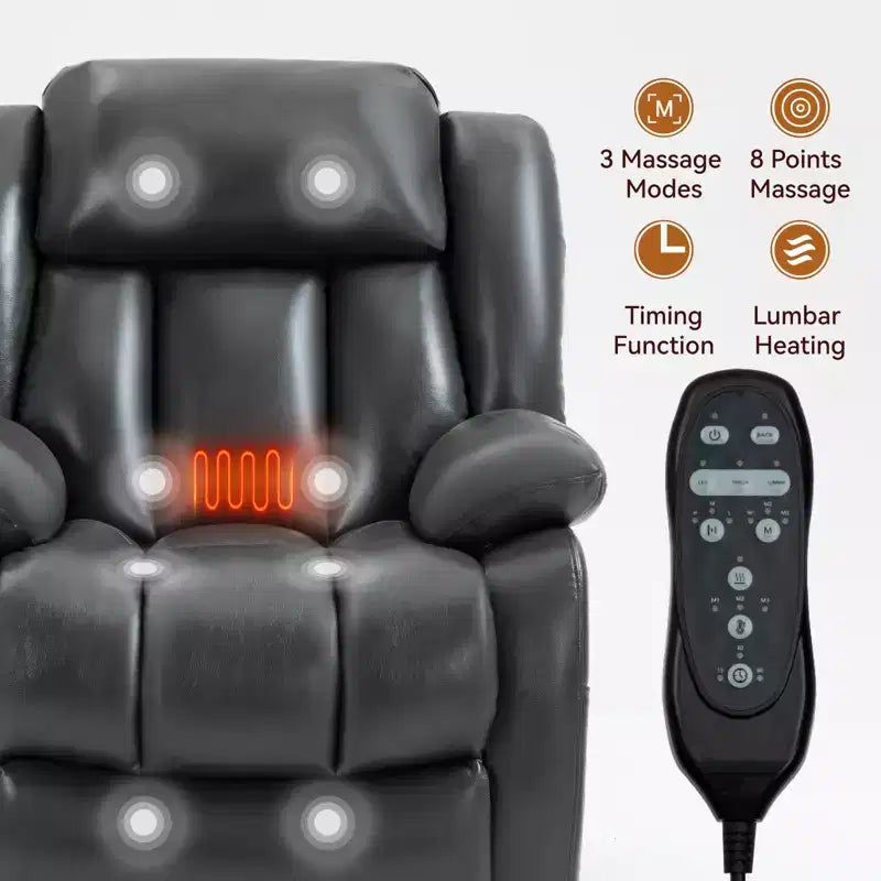 CLIHOME Dual Motor Infinite Position Electric Medium Size Power Lift Recliner Chair with 8-Point Vibration Massage and Lumbar Heating