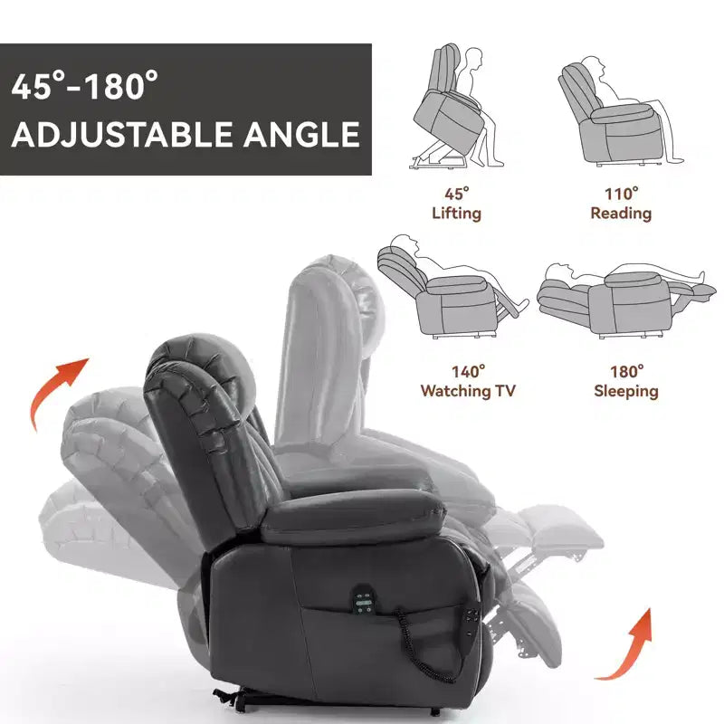 CLIHOME Dual Motor Infinite Position Electric Medium Size Power Lift Recliner Chair with 8-Point Vibration Massage and Lumbar Heating