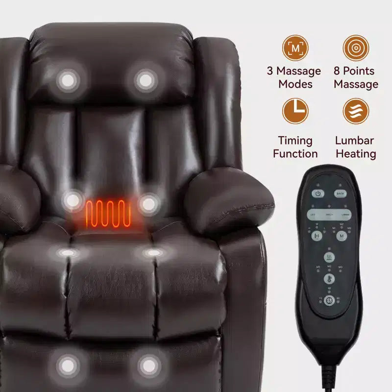 CLIHOME Dual Motor Infinite Position Electric Medium Size Power Lift Recliner Chair with 8-Point Vibration Massage and Lumbar Heating