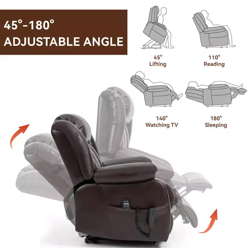 CLIHOME Dual Motor Infinite Position Electric Medium Size Power Lift Recliner Chair with 8-Point Vibration Massage and Lumbar Heating
