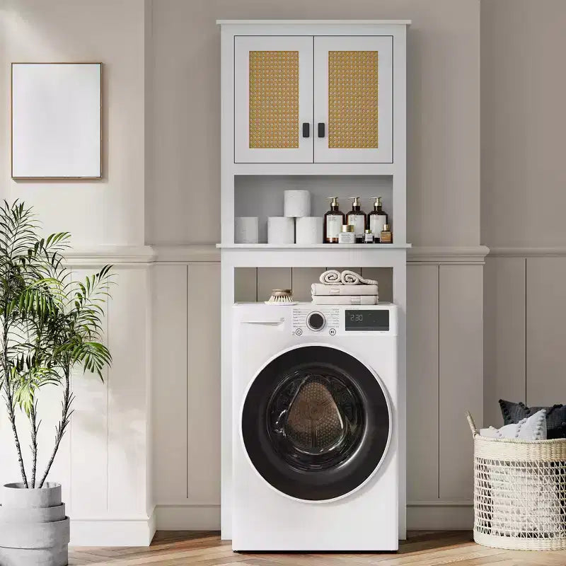 Over The Toilet Storage Cabinet, Over Toilet Bathroom Organizer with Adjustable Shelves, Freestanding Space Saving Toilet Rack For Bathroom