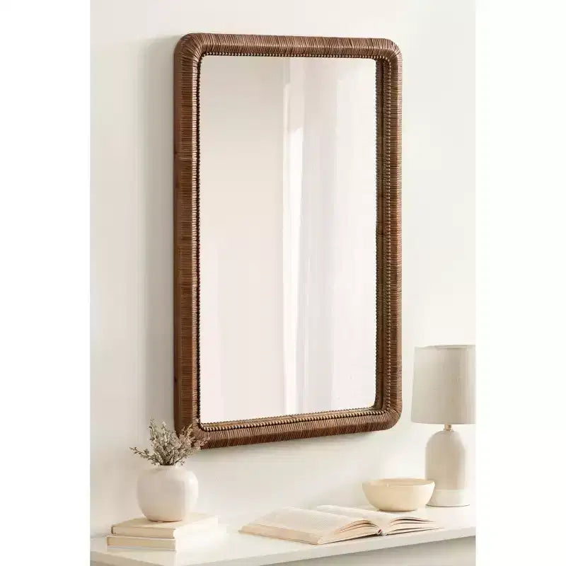 Kate and Laurel Rahfy Beaded Rectangle Framed Mirror