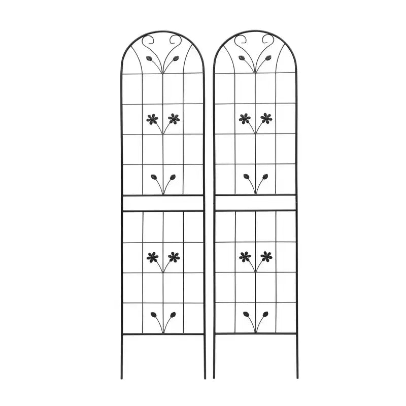 MAYEERTY 2 Pack 86.7 x 19.7 Black Rustproof Metal Garden Trellis for Climbing Plants