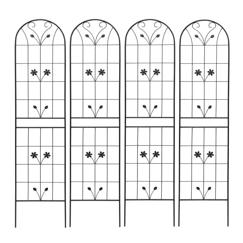 MAYEERTY 2 Pack 86.7 x 19.7 Black Rustproof Metal Garden Trellis for Climbing Plants