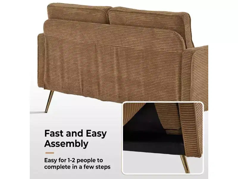 Karl Home |53.5 inch Square Arms Loveseat Sofa