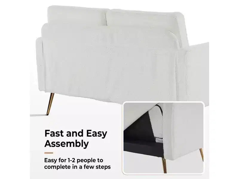 Karl Home |53.5 inch Square Arms Loveseat Sofa