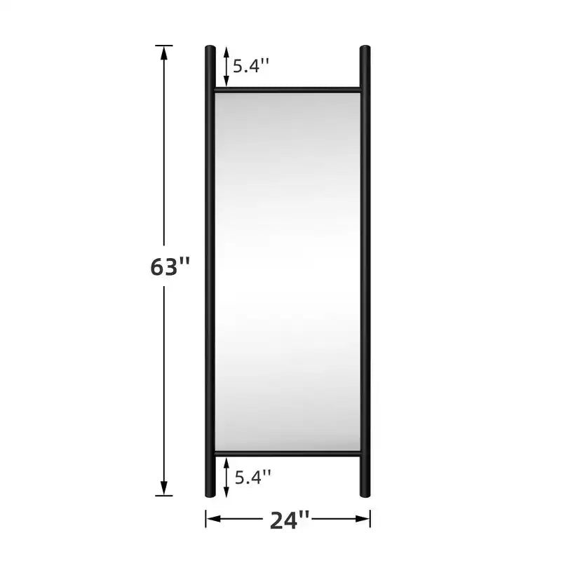 PexFix 24 in. W x 63 in. H Ladder-Style Solid Wood Framed Mirror in Brown