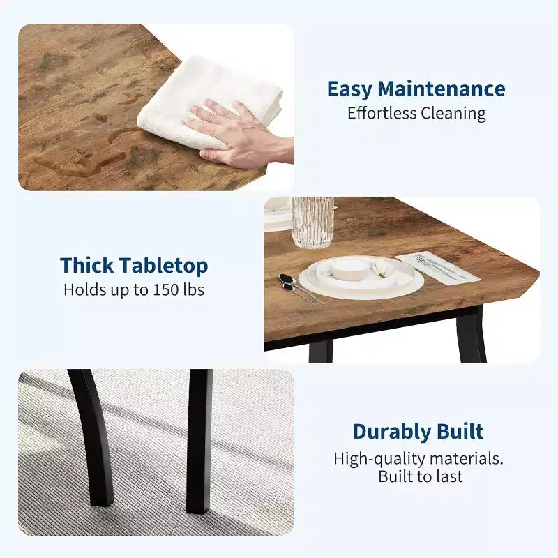 Modern 5-Piece Dining Set for 4, Chair Set with Comfy Padded Seats, Sturdy Metal Frame, Space-Saving Design, Perfect for Home & Apartment