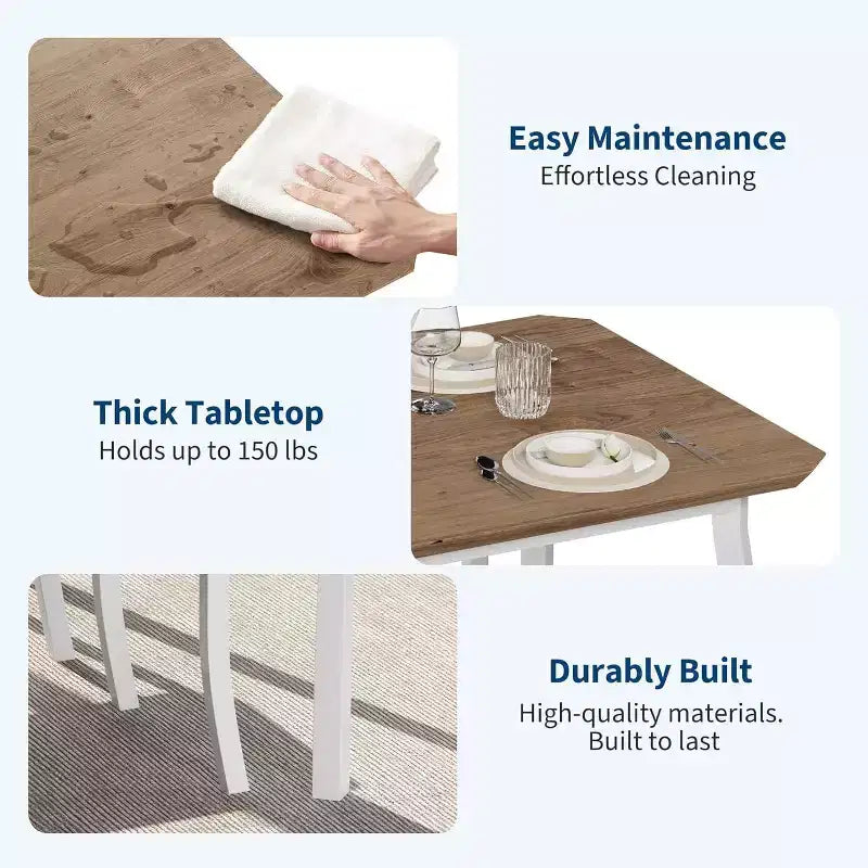 Modern 5-Piece Dining Set for 4, Chair Set with Comfy Padded Seats, Sturdy Metal Frame, Space-Saving Design, Perfect for Home & Apartment
