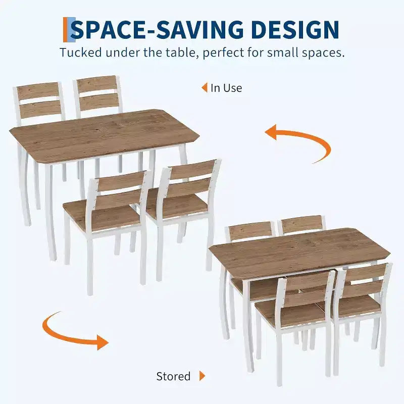 Modern 5-Piece Dining Set for 4, Chair Set with Comfy Padded Seats, Sturdy Metal Frame, Space-Saving Design, Perfect for Home & Apartment