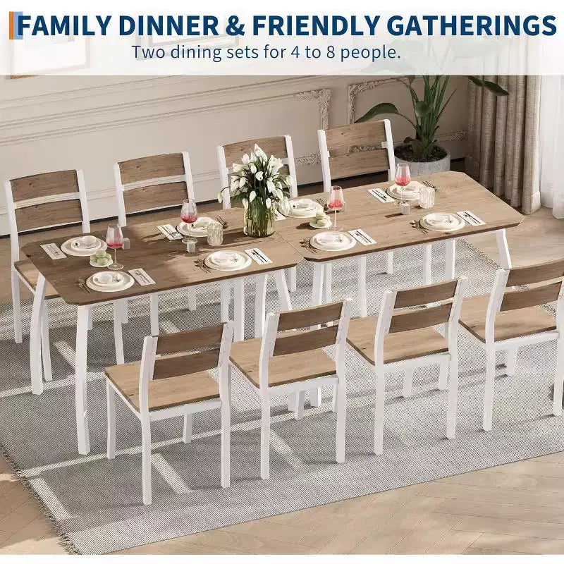 Modern 5-Piece Dining Set for 4, Chair Set with Comfy Padded Seats, Sturdy Metal Frame, Space-Saving Design, Perfect for Home & Apartment