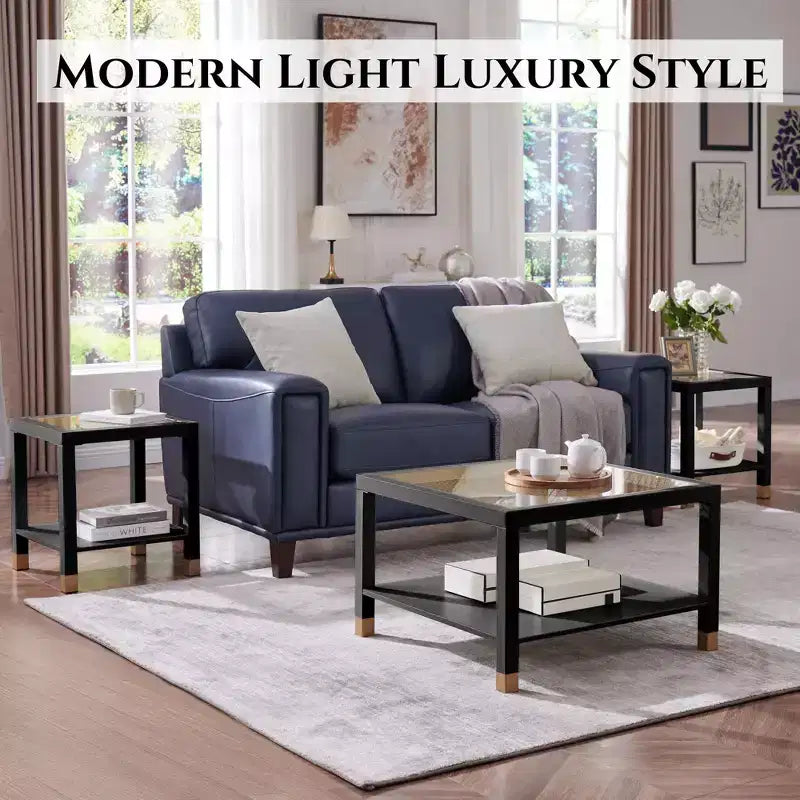 Probe Hues Mid-Century Metal & Glass End Table - Storage Shelf & Sofa-Side Height