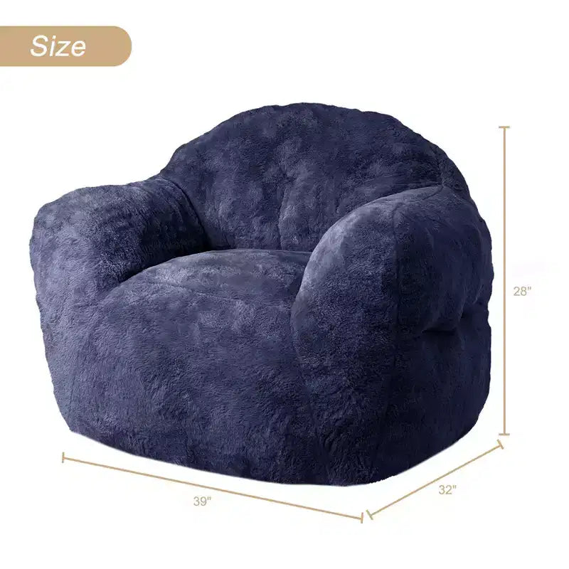 GustoWave Extra Large Bean Bag Chair for Bedroom & Living Room, Blue