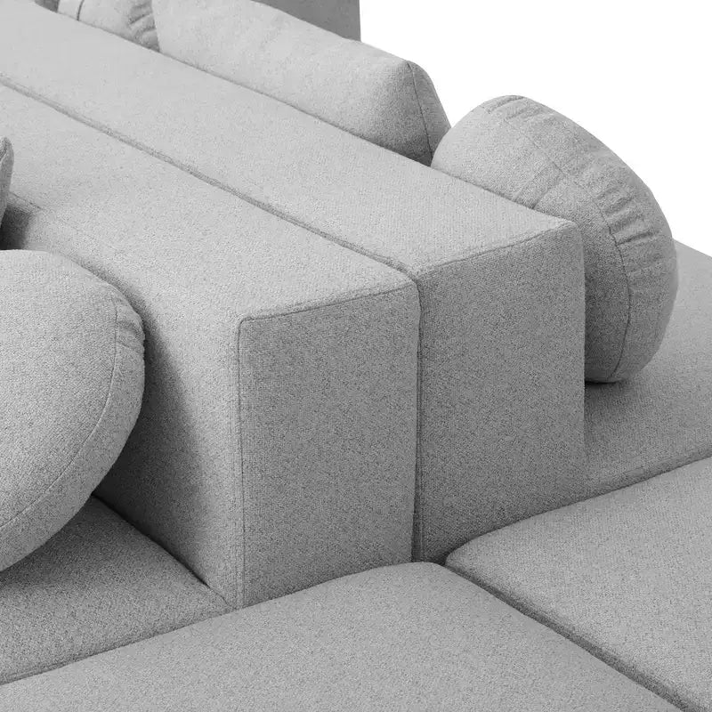 Whisen Boneless Couch Modular Sectional Sofa & Compression Sofa with Deep Seating and Curved Design