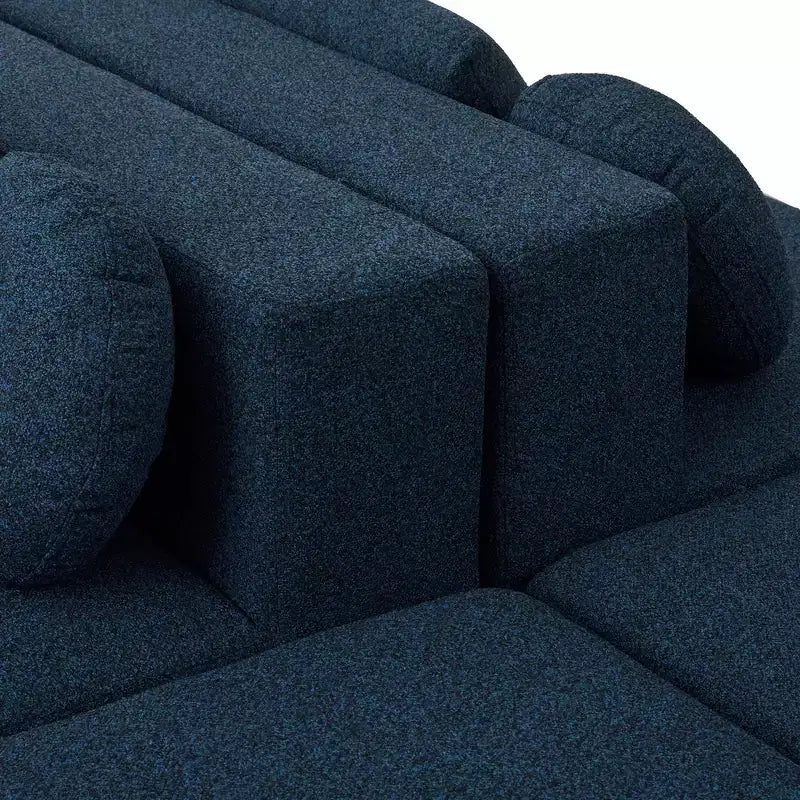 Whisen Boneless Couch Modular Sectional Sofa & Compression Sofa with Deep Seating and Curved Design