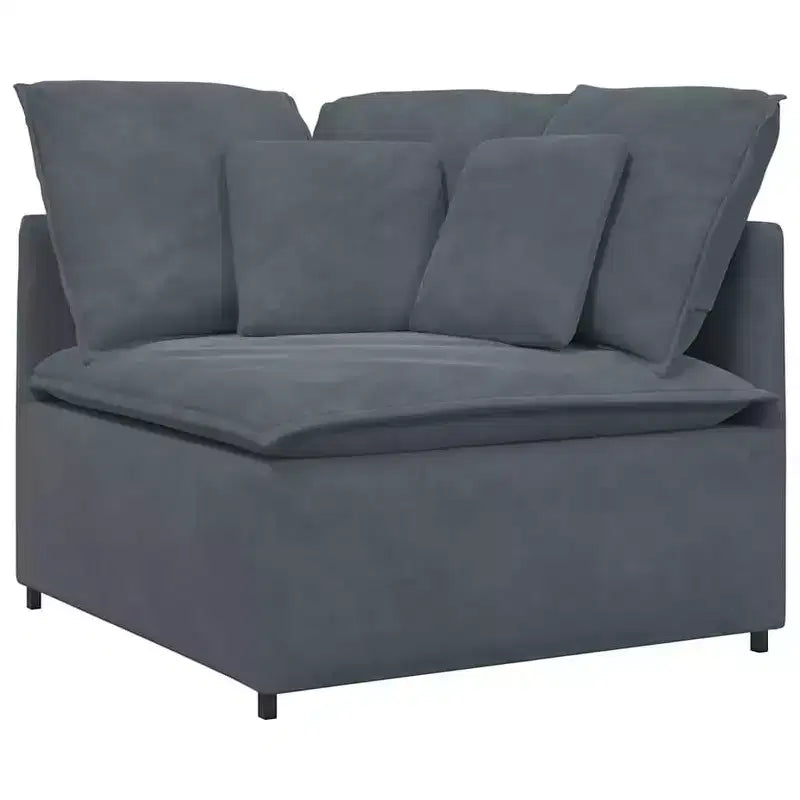 vidaXL Modular Sofa Set - Velvet Dark Gray - Modern Furniture for Living Room & Lounge - Metal & Wood Frame - 157.5 x 78.7 - Indoor Use