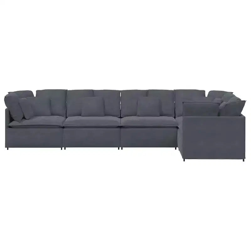 vidaXL Modular Sofa Set - Velvet Dark Gray - Modern Furniture for Living Room & Lounge - Metal & Wood Frame - 157.5 x 78.7 - Indoor Use