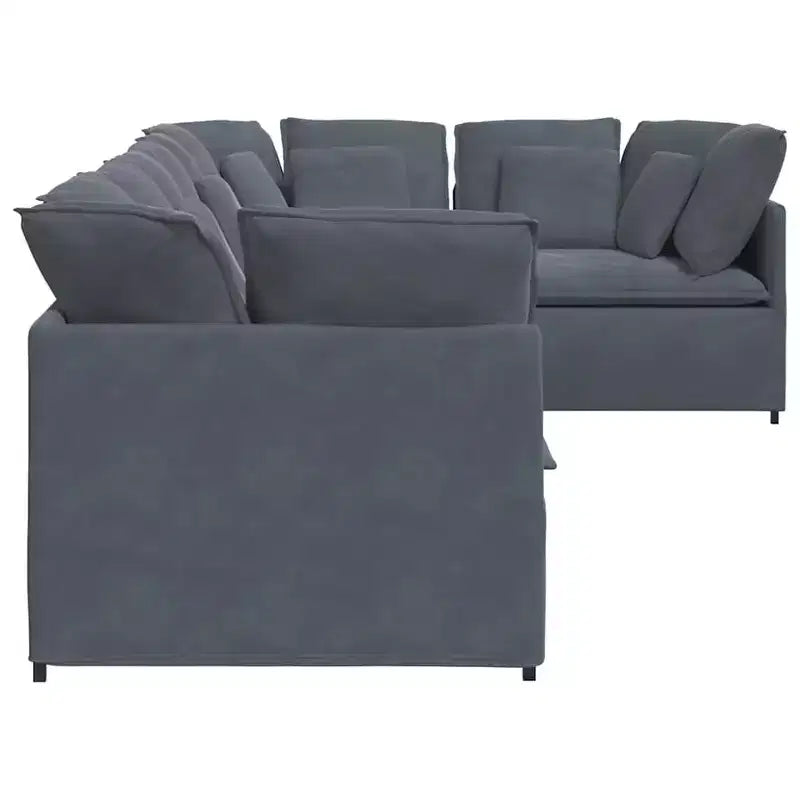 vidaXL Modular Sofa Set - Velvet Dark Gray - Modern Furniture for Living Room & Lounge - Metal & Wood Frame - 157.5 x 78.7 - Indoor Use