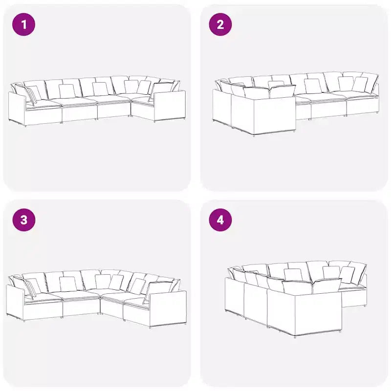 vidaXL Modular Sofa Set - Velvet Dark Gray - Modern Furniture for Living Room & Lounge - Metal & Wood Frame - 157.5 x 78.7 - Indoor Use