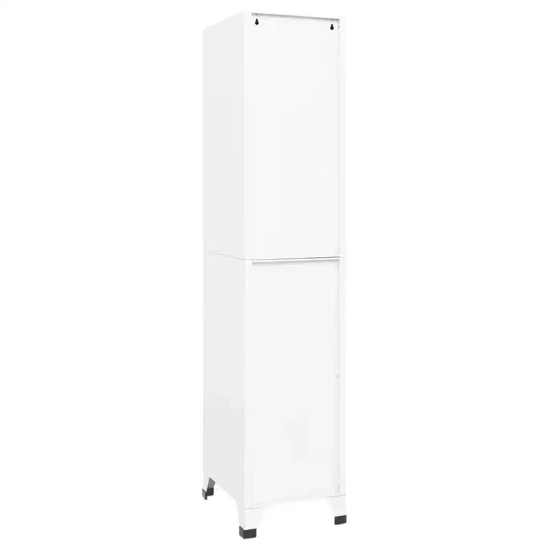 vidaXL Locker Cabinet White Steel Tall Locker Cabinet Rectangular