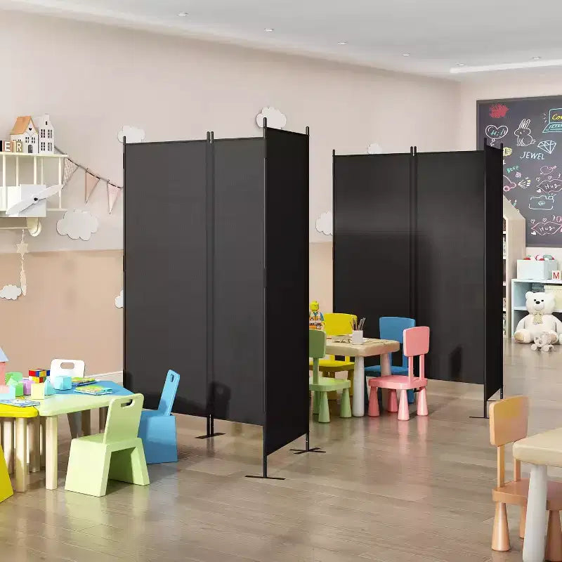 Sandinrayli 6Ft Room Divider Privacy Screen 2 Pack , Black