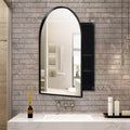 24x36 Inch Arched Recessed Medicine Cabinet, Metal Framed Bathroom Wall Cabinet with Mirror and Adjustable Shelves