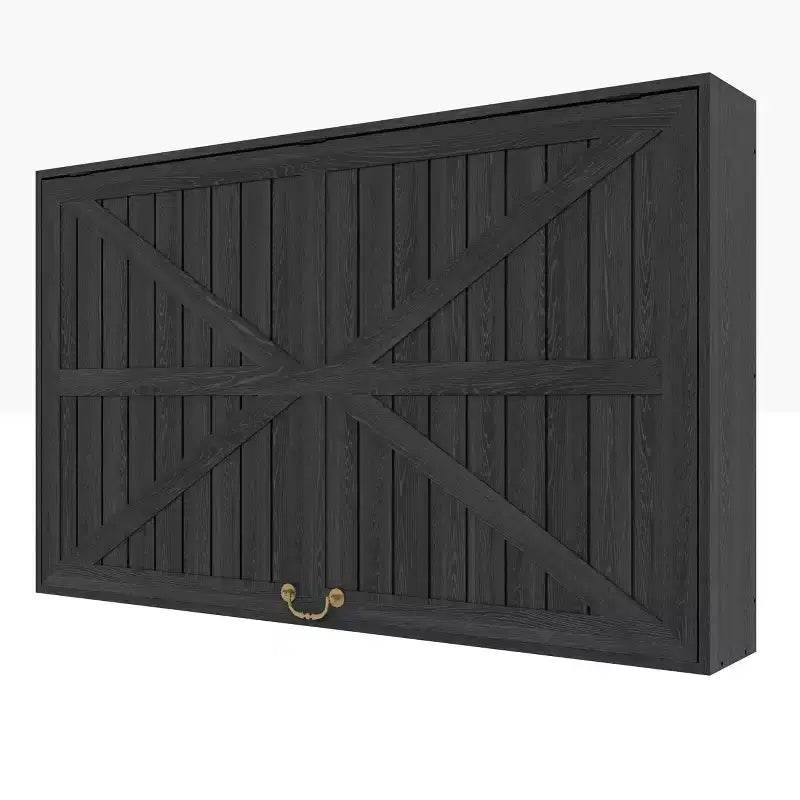 Outdoor Wooden TV Display Protector, 48 inch Solid Waterproof Adjustable Television Hard Box with Extra Cover and Telescopic Bracket Black
