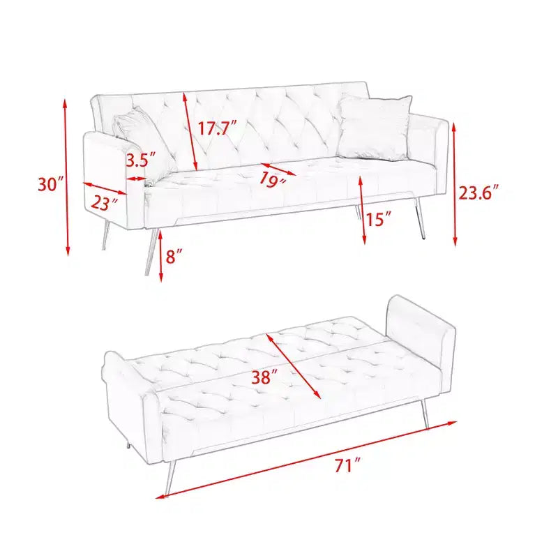 MAYEERTY Love Seat Vintahe Velvet Sofa Comfortable for Liviing Room Bedroom Pink