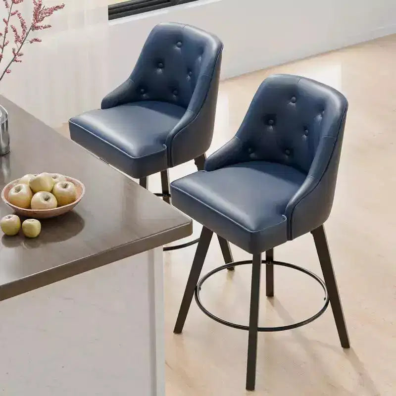 PU Leather Elegant 360 Swivel Bar Stool Stylish Design With Plush Cushion & Sturdy Build