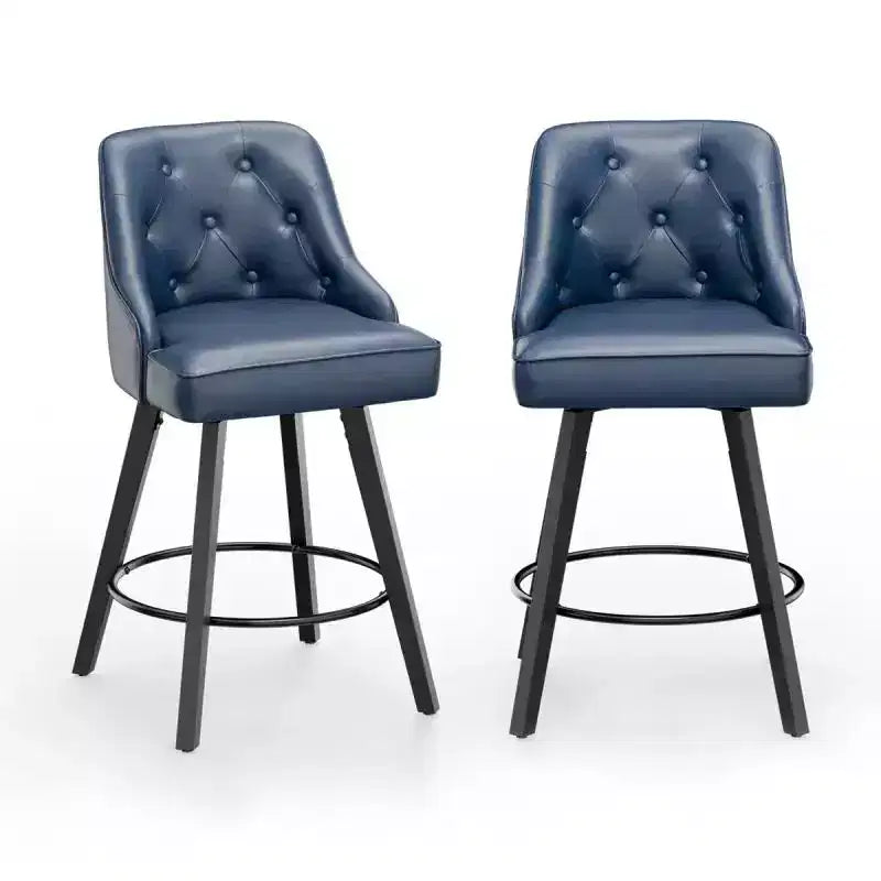 PU Leather Elegant 360 Swivel Bar Stool Stylish Design With Plush Cushion & Sturdy Build