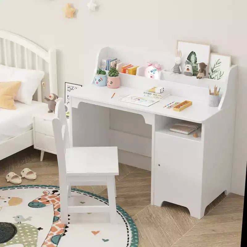 Study Desk for Kids, Storage Cabinet, Wooden Children Study Writing Table,Computer Workstation for Kids Bedroom & Study Room