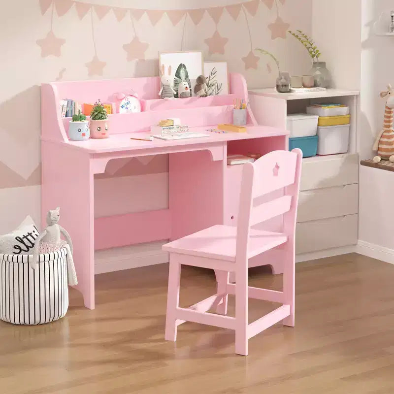 Study Desk for Kids, Storage Cabinet, Wooden Children Study Writing Table,Computer Workstation for Kids Bedroom & Study Room