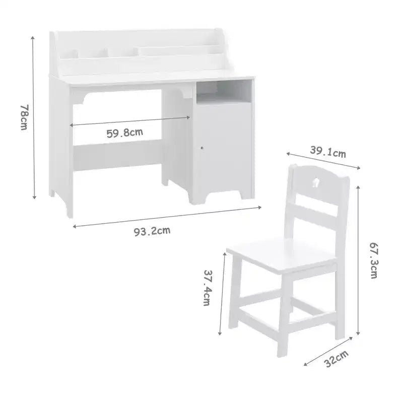 Study Desk for Kids, Storage Cabinet, Wooden Children Study Writing Table,Computer Workstation for Kids Bedroom & Study Room