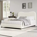 Velvet Upholstered Kids Bed Frame with Headboard - Low Profile Platform Bed for Teens, No Box Spring Needed, Cozy Fabric, Quiet & Easy Assembly