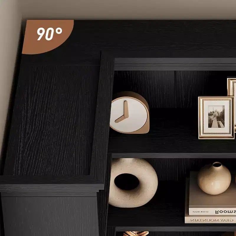 73 L-Shaped Corner Bookshelf - 5-Tier Farmhouse Shelf with 60lb Capacity, Thickened MDF Boards