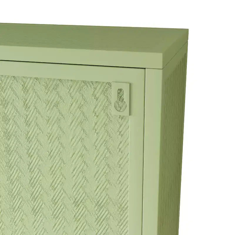 Okak Woven Pattern 2-door Wall Cabinet with Featuring 3-tier Storage Glass Doors for Entryway/Dining Room/Living Room/Kitchen