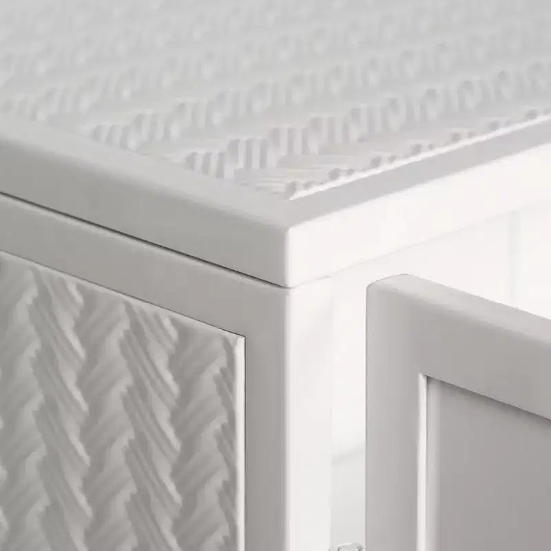 Okak Woven Pattern 2-door Wall Cabinet with Featuring 3-tier Storage Glass Doors for Entryway/Dining Room/Living Room/Kitchen