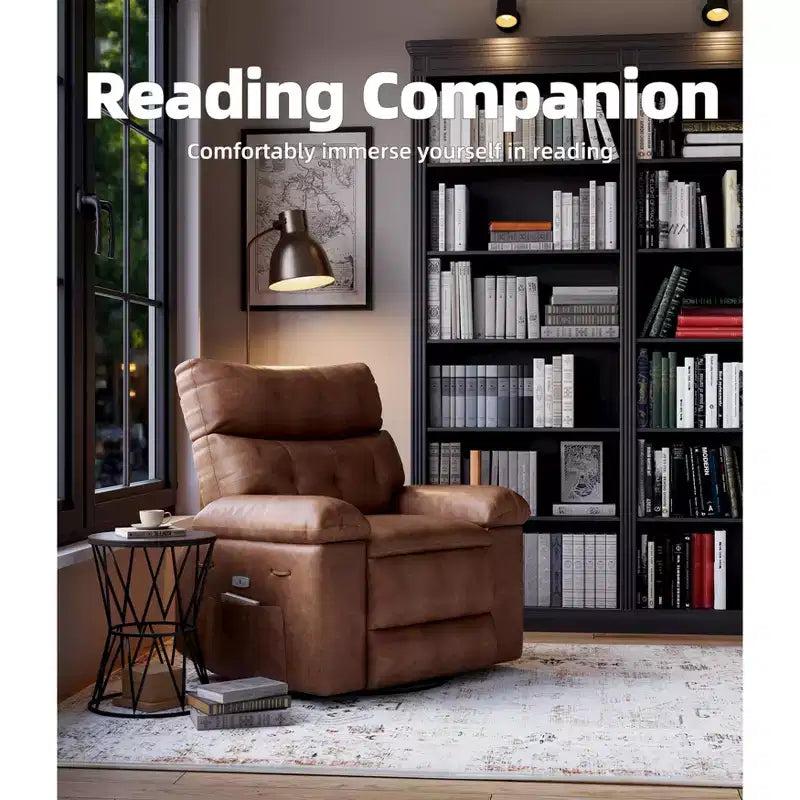 Oversized Wide Recliner Chair - Heat and Massage, PU Leather Large Manual Recliner for Adults, with 1.5X Sponge Filling and Easy Recline Mechanism