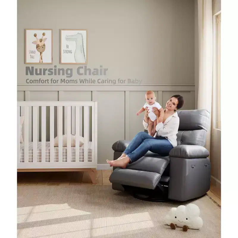 Oversized Wide Recliner Chair - Heat and Massage, PU Leather Large Manual Recliner for Adults, with 1.5X Sponge Filling and Easy Recline Mechanism