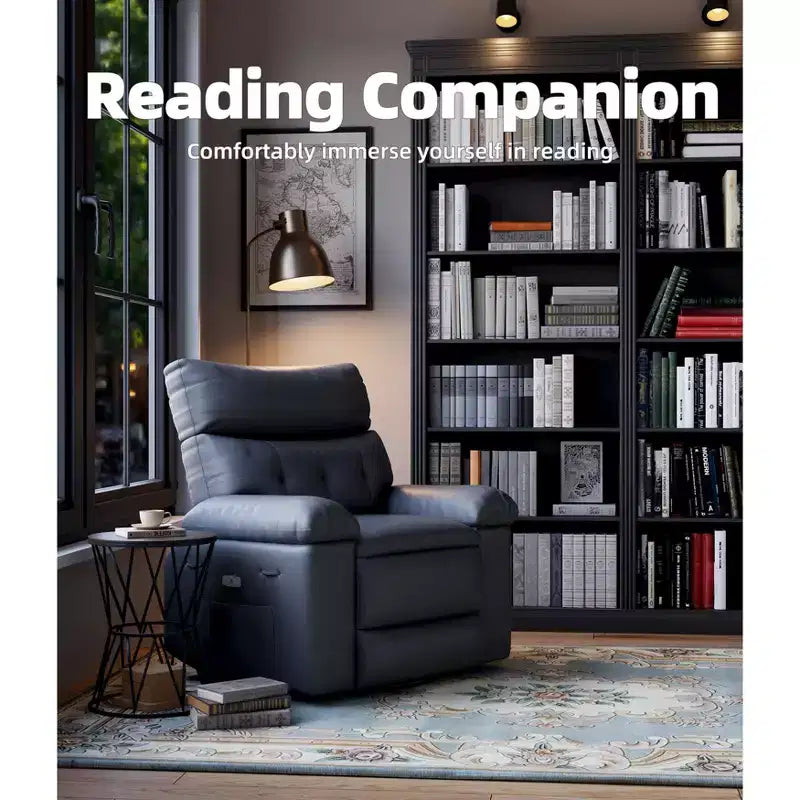 Oversized Wide Recliner Chair - Heat and Massage, PU Leather Large Manual Recliner for Adults, with 1.5X Sponge Filling and Easy Recline Mechanism