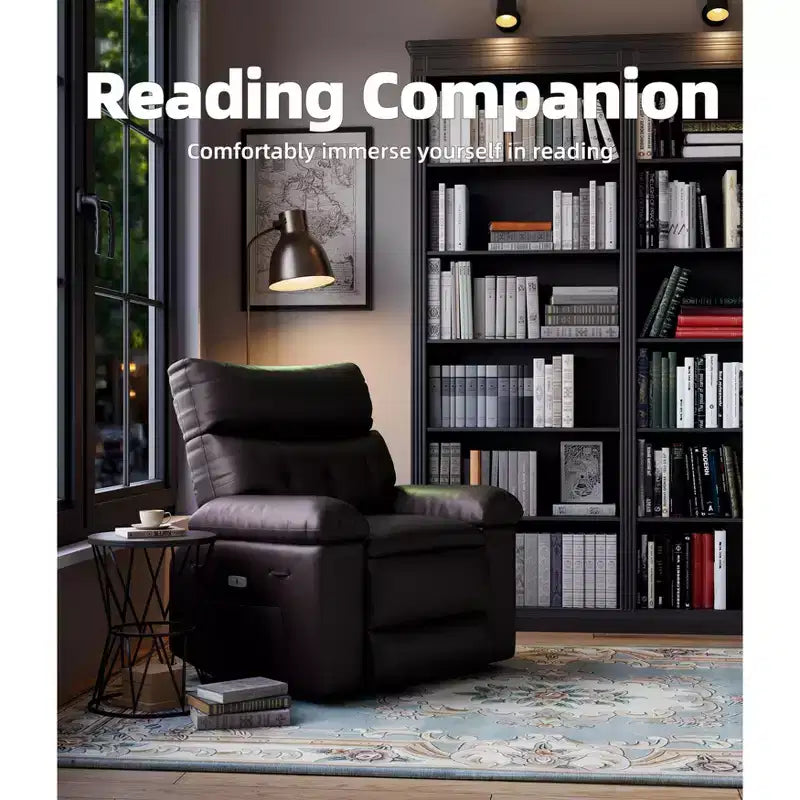 Oversized Wide Recliner Chair - Heat and Massage, PU Leather Large Manual Recliner for Adults, with 1.5X Sponge Filling and Easy Recline Mechanism