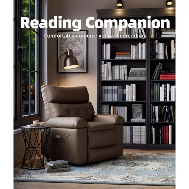 Oversized Wide Recliner Chair - Heat and Massage, PU Leather Large Manual Recliner for Adults, with 1.5X Sponge Filling and Easy Recline Mechanism