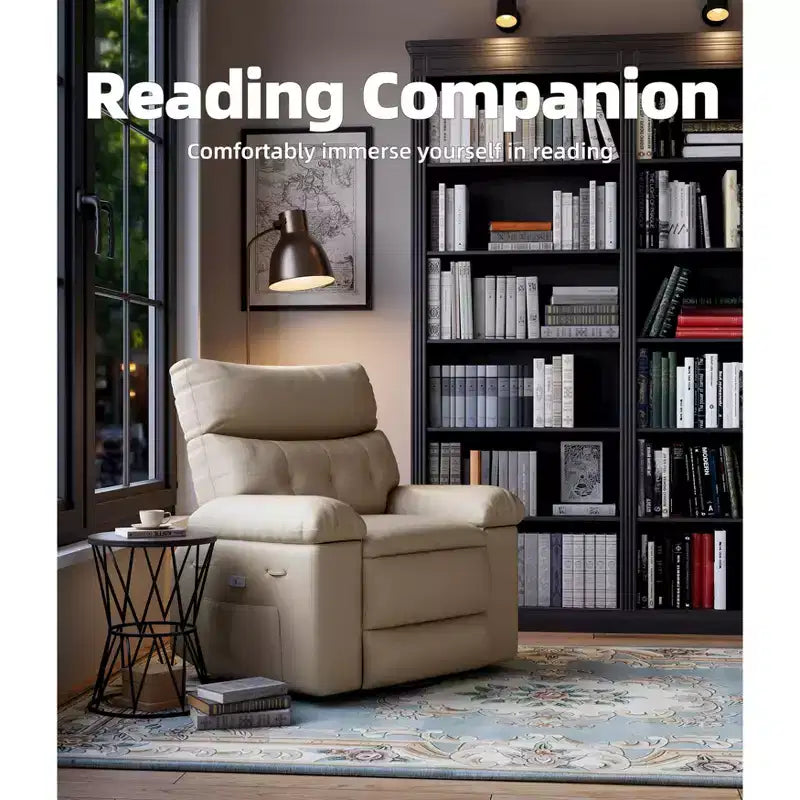 Oversized Wide Recliner Chair - Heat and Massage, PU Leather Large Manual Recliner for Adults, with 1.5X Sponge Filling and Easy Recline Mechanism