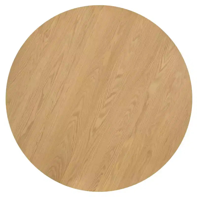 PexFix 52 Round Dining Table for 6 People Modern Pedestal Table with Fluted Cone Base & Wood MDF Top for Small Space Kitchen Dining Room Cafe Natural