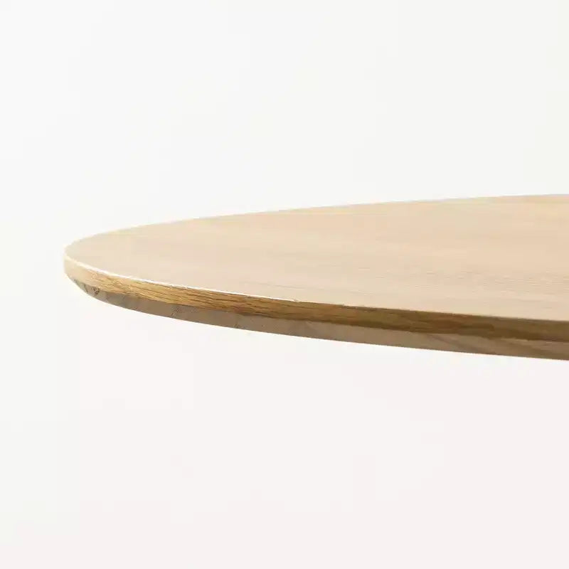 PexFix 52 Round Dining Table for 6 People Modern Pedestal Table with Fluted Cone Base & Wood MDF Top for Small Space Kitchen Dining Room Cafe Natural