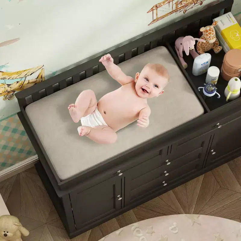 Famapy Baby Changing Table Chest of Drawers Edge Protection Top Upholstery