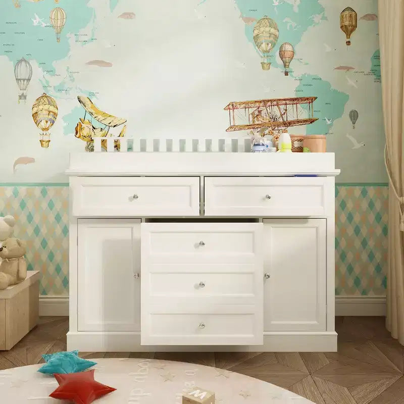 Famapy Baby Changing Table Chest of Drawers Edge Protection Top Upholstery