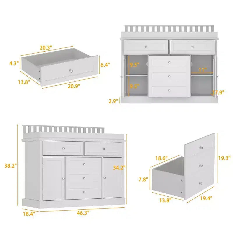 Famapy Baby Changing Table Chest of Drawers Edge Protection Top Upholstery