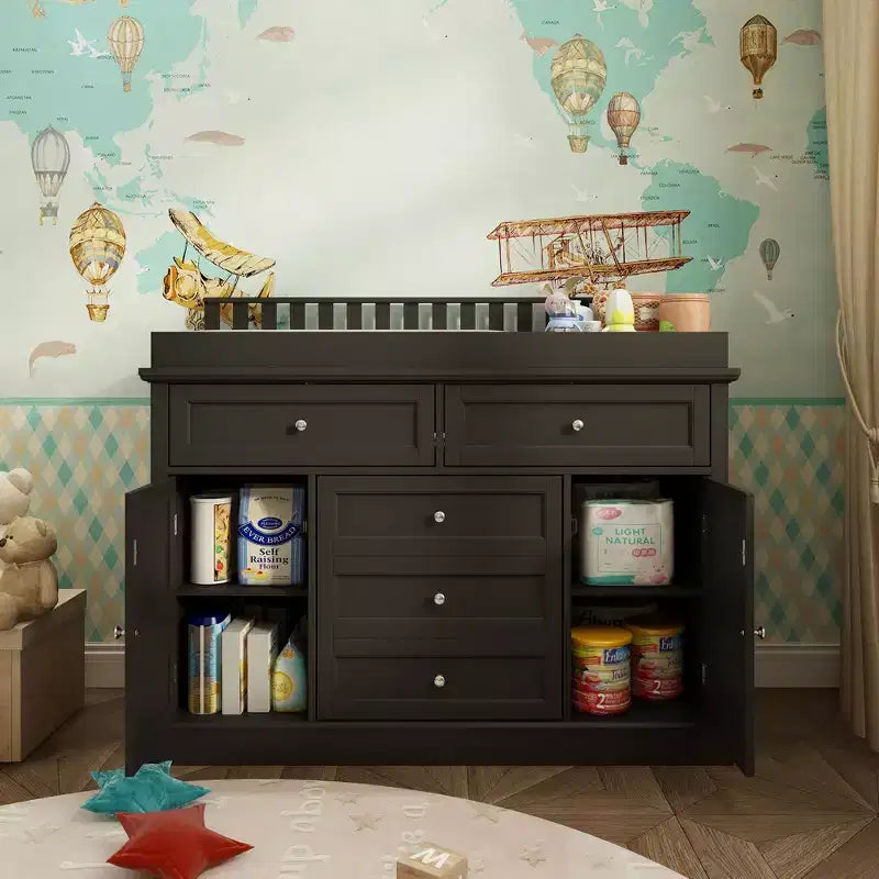 Famapy Baby Changing Table Chest of Drawers Edge Protection Top Upholstery