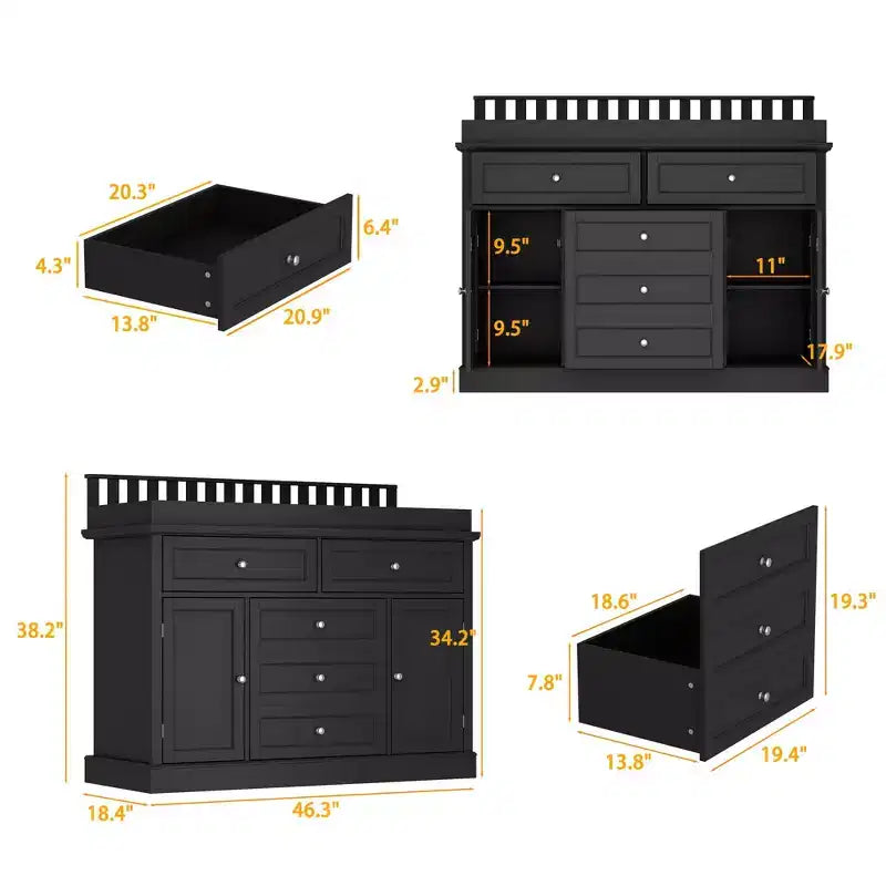 Famapy Baby Changing Table Chest of Drawers Edge Protection Top Upholstery